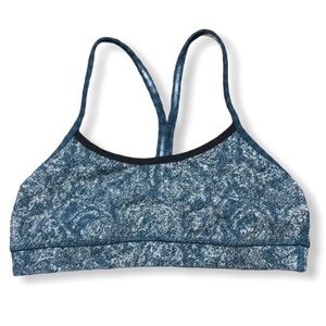 Lululemon Flow Y Bra Rose Herringbone Black